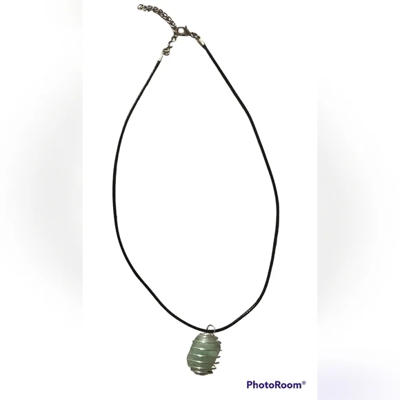 Aventurine Cord Necklace unisex - Picture 2 of 2